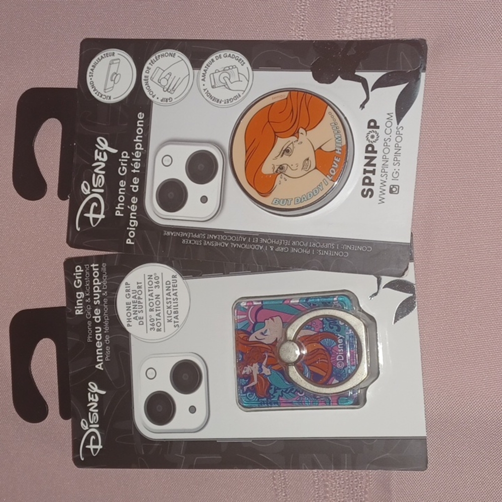 2 Little Mermaid Ring Grip and Phone Grip